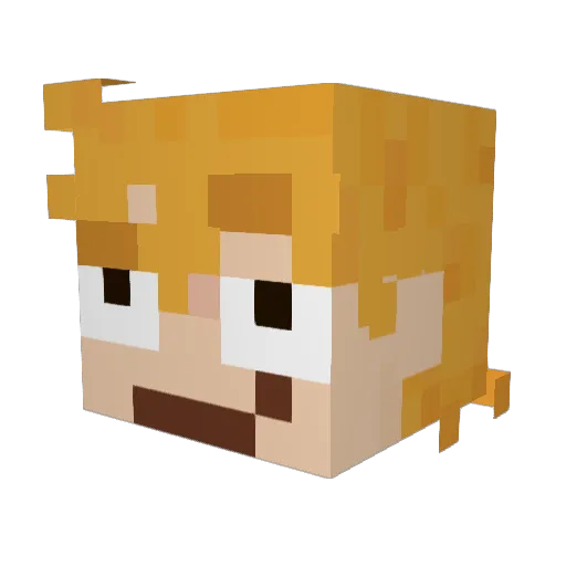 JustBruh Minecraft avatar head, 3D render