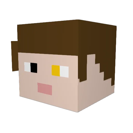 JustCallMeRae Minecraft avatar head, 3D render
