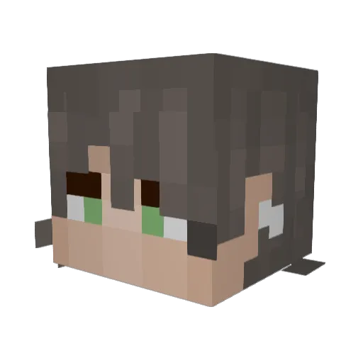 JustChinga Minecraft avatar head, 3D render