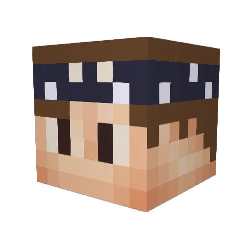 JustCold Minecraft avatar head, 3D render