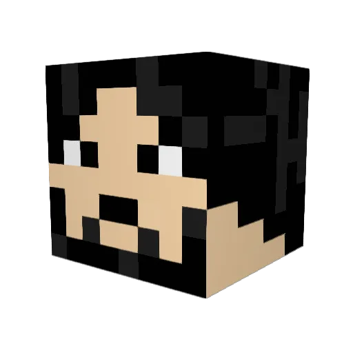 JustCrawfish Minecraft avatar head, 3D render