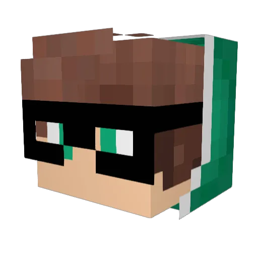 JustCube Minecraft avatar head, 3D render