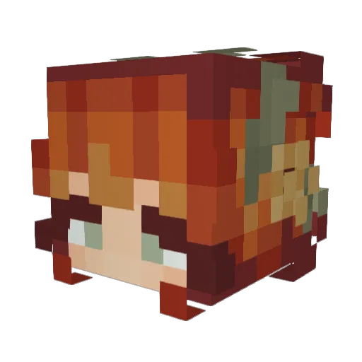 JustCuddle Minecraft avatar head, 3D render