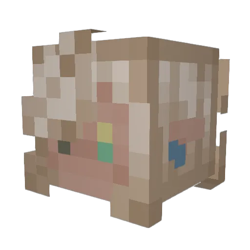 JustDescen Minecraft avatar head, 3D render