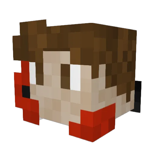 JustDewe Minecraft avatar head, 3D render