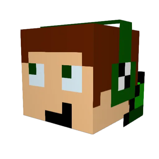 JustDubz Minecraft avatar head, 3D render