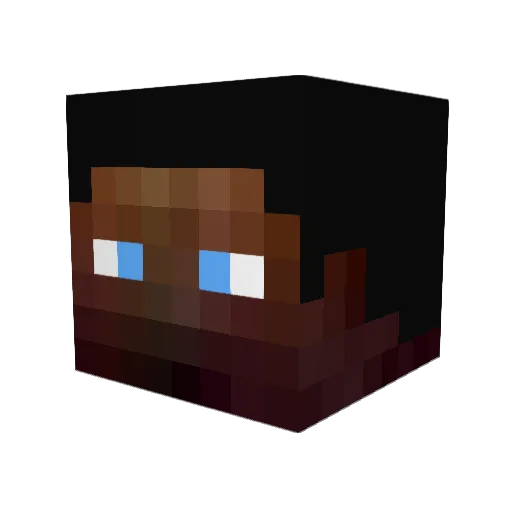JustFamous Minecraft avatar head, 3D render