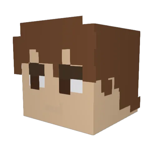 JustFrofro Minecraft avatar head, 3D render
