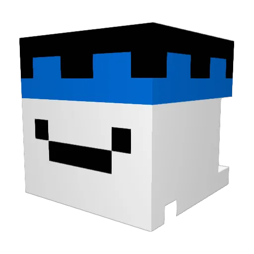 JustGuxism Minecraft avatar head, 3D render