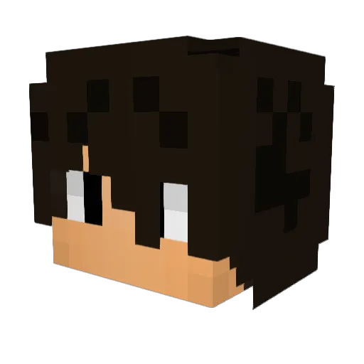 JustHereForTea Minecraft avatar head, 3D render