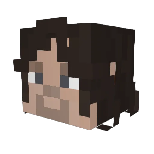 JustHom4K Minecraft avatar head, 3D render