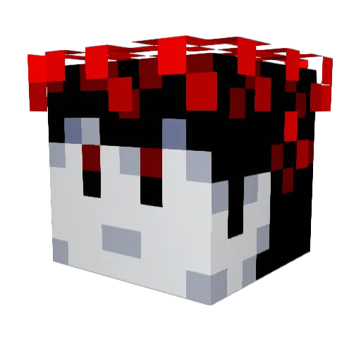 JustJ8k Minecraft avatar head, 3D render