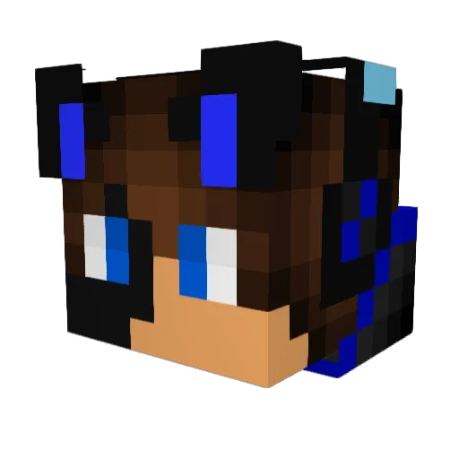 JustJob Minecraft avatar head, 3D render