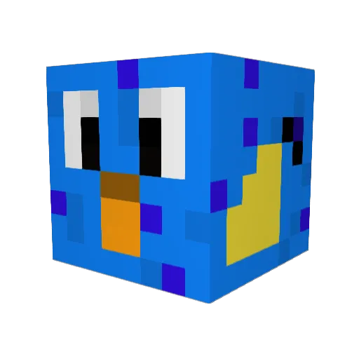 JustKidding_ Minecraft avatar head, 3D render