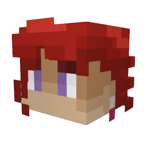 JustKorgi Minecraft avatar head, 3D render