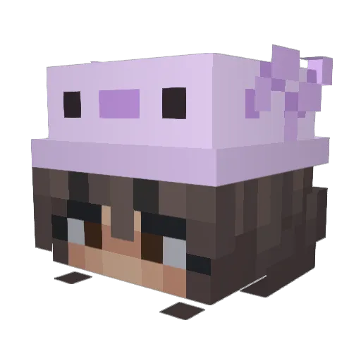 JustLiana Minecraft avatar head, 3D render