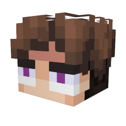 JustListy Minecraft avatar head, 3D render