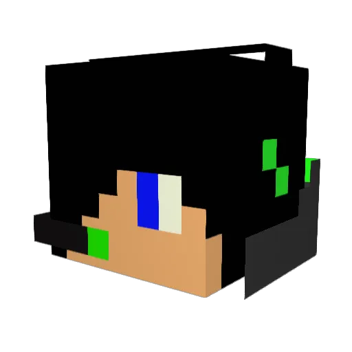 JustManu8 Minecraft avatar head, 3D render