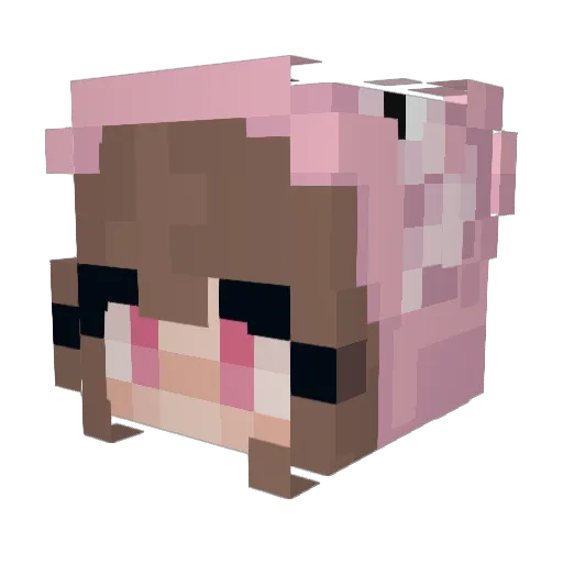 JustMaryy Minecraft avatar head, 3D render