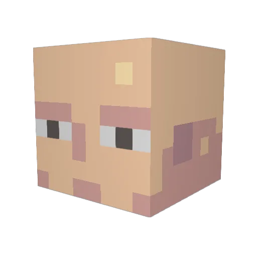 JustMarzl Minecraft avatar head, 3D render