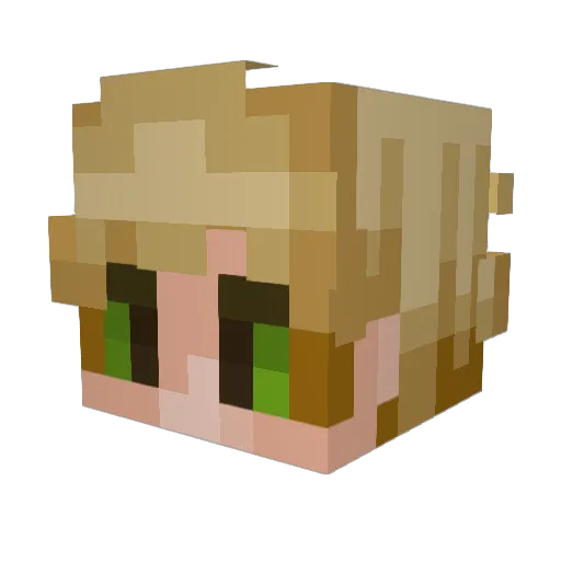 JustMelM Minecraft avatar head, 3D render