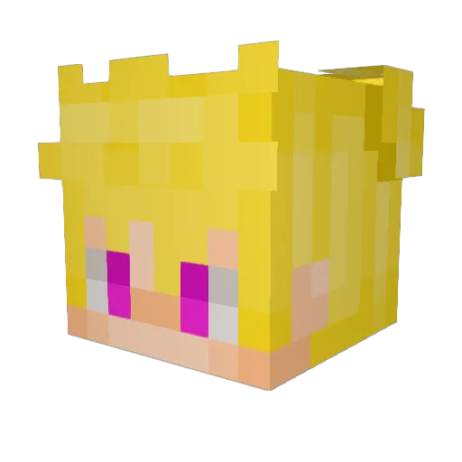 JustMus Minecraft avatar head, 3D render