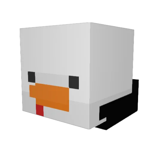 JustNaggin Minecraft avatar head, 3D render