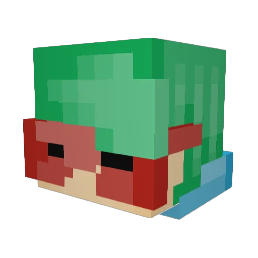 JustNeo Minecraft avatar head, 3D render