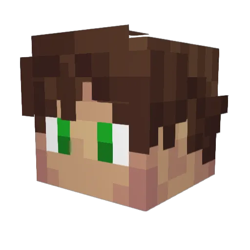 JustNickX Minecraft avatar head, 3D render