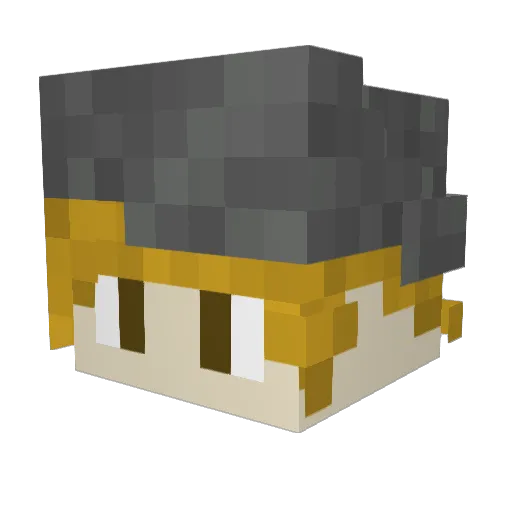 JustNilol Minecraft avatar head, 3D render