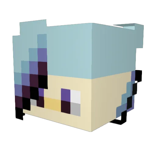 JustNyumetsu Minecraft avatar head, 3D render