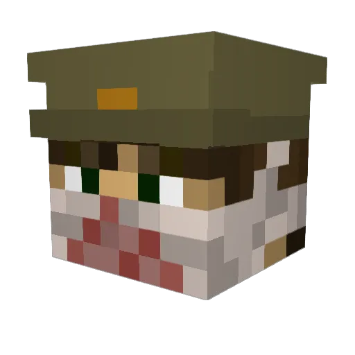 JustPacifist Minecraft avatar head, 3D render