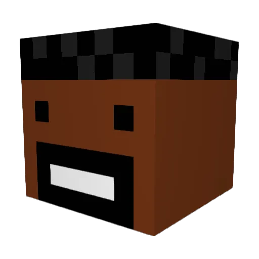 JustPants Minecraft avatar head, 3D render