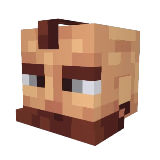 JustPeanutButter Minecraft avatar head, 3D render