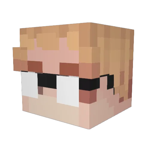 JustPetrov Minecraft avatar head, 3D render