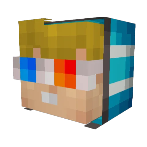 JustProBro Minecraft avatar head, 3D render