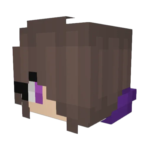 JustPurple__ Minecraft avatar head, 3D render