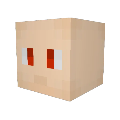 JustRKed Minecraft avatar head, 3D render