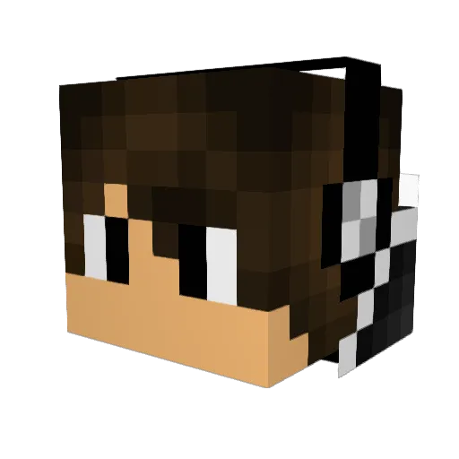 JustRevi_ Minecraft avatar head, 3D render