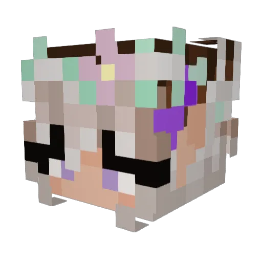 JustThatGirl97 Minecraft avatar head, 3D render