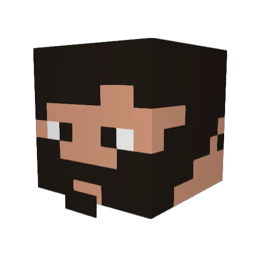 JustVane Minecraft avatar head, 3D render