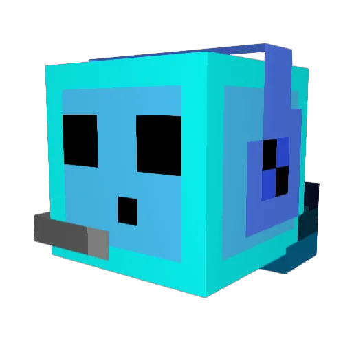 JustVaseto Minecraft avatar head, 3D render