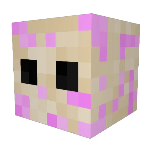 JustWhite Minecraft avatar head, 3D render