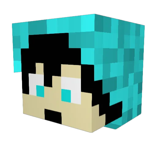 JustYn_MS Minecraft avatar head, 3D render
