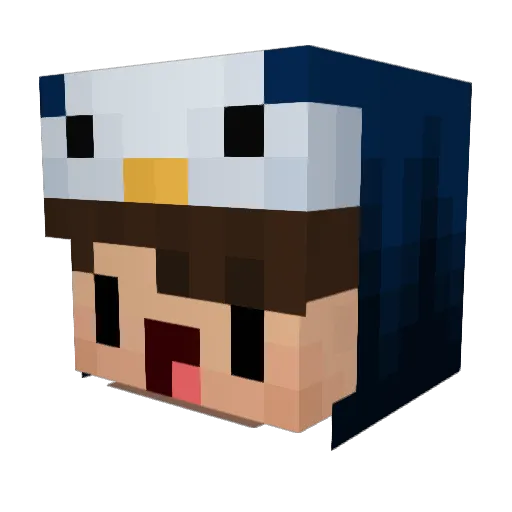 JustZaZa Minecraft avatar head, 3D render