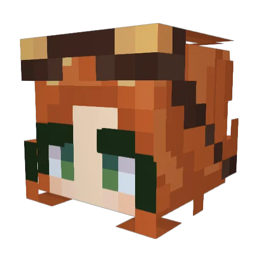 Just_Alwx Minecraft avatar head, 3D render
