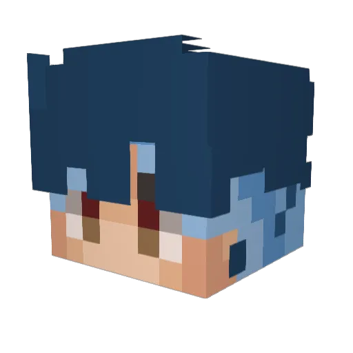 Just_Azy Minecraft avatar head, 3D render