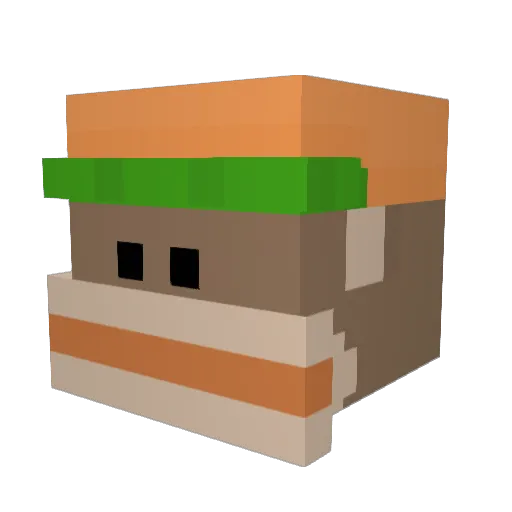 Just_Because Minecraft avatar head, 3D render