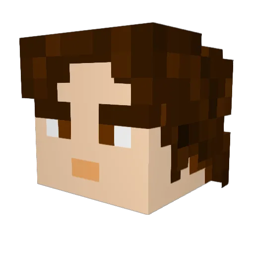Just_Cartel Minecraft avatar head, 3D render