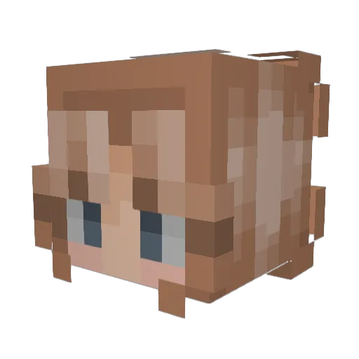 Just_Elia Minecraft avatar head, 3D render